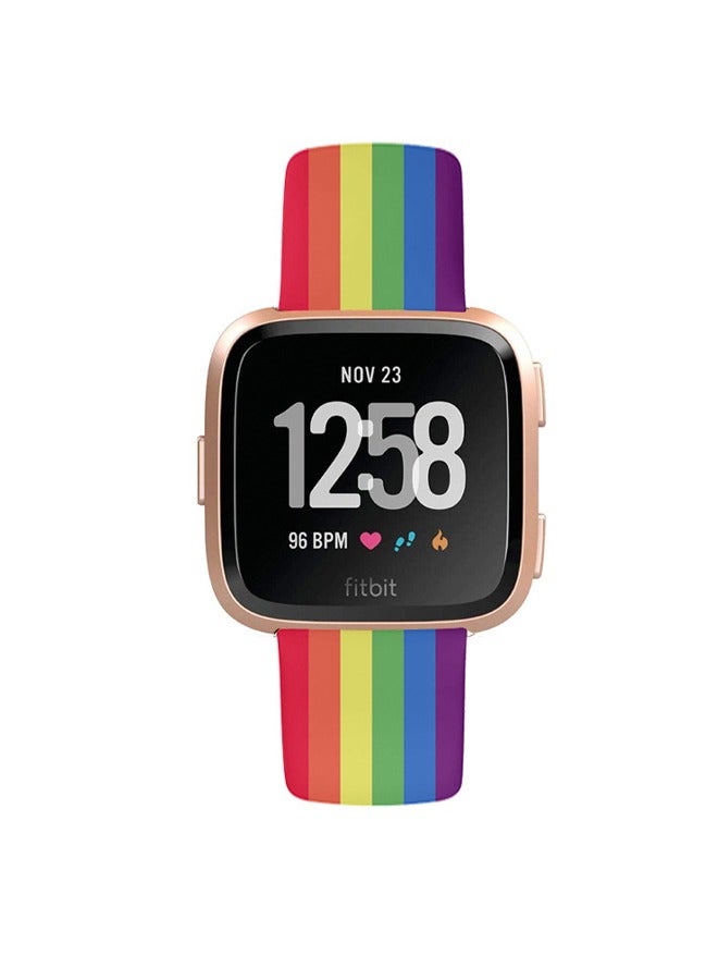 Fitbit Versa2 Reverse Buckle Printed Silicone Strap Versa Lite Smartwatch Replacement Strap Compatibility Between Men and Women Watch Straps Classic Soft Strap Replaces Sports Wristband - Image 3